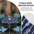 thumbnail image 2 of Navy Blue Knot Round Tablecloth for 55-60 Inch Tables, Fitted Table Cover with Elastic Edge, Nautical Striped Monochrome Ocean Waterproof Outdoor Table Cloth Protector for Patio Garden Dinner Picnic, 2 of 9