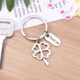 thumbnail image 3 of 2pcs Clover Keychain Thank You Words Gift Key Pendants Key Hanging Decoration Key Holder for Men Women (Pattern 1), 3 of 6