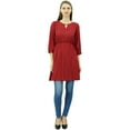 thumbnail image 2 of Phagun Women Tunic Top Short Kurti Elastic Waist Indian Ethnic Blouse, 2 of 8