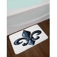 thumbnail image 2 of Fleur De Lis Bath Mat, Antique Victorian Motif Closeup with Digital Grunge Effects French, Plush Bathroom Decor Mat with Non Slip Backing, 29.5" X 17.5", Pale Azure Blue Black, by Ambesonne, 2 of 2