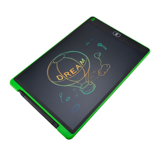 Graflsoa Tablette d'Écriture LCD Écran Couleur 12 Pouces avec Bouton de Verrouillage Effaçable Vert