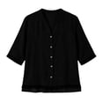 thumbnail image 5 of Aboser Oversized Kimono Tops for Women Lightweight Cotton Linen Shirts Casual Side Tie Blouses Loose V Neck Kimonos Breathable Soft Blouse Brown XXL, 5 of 9