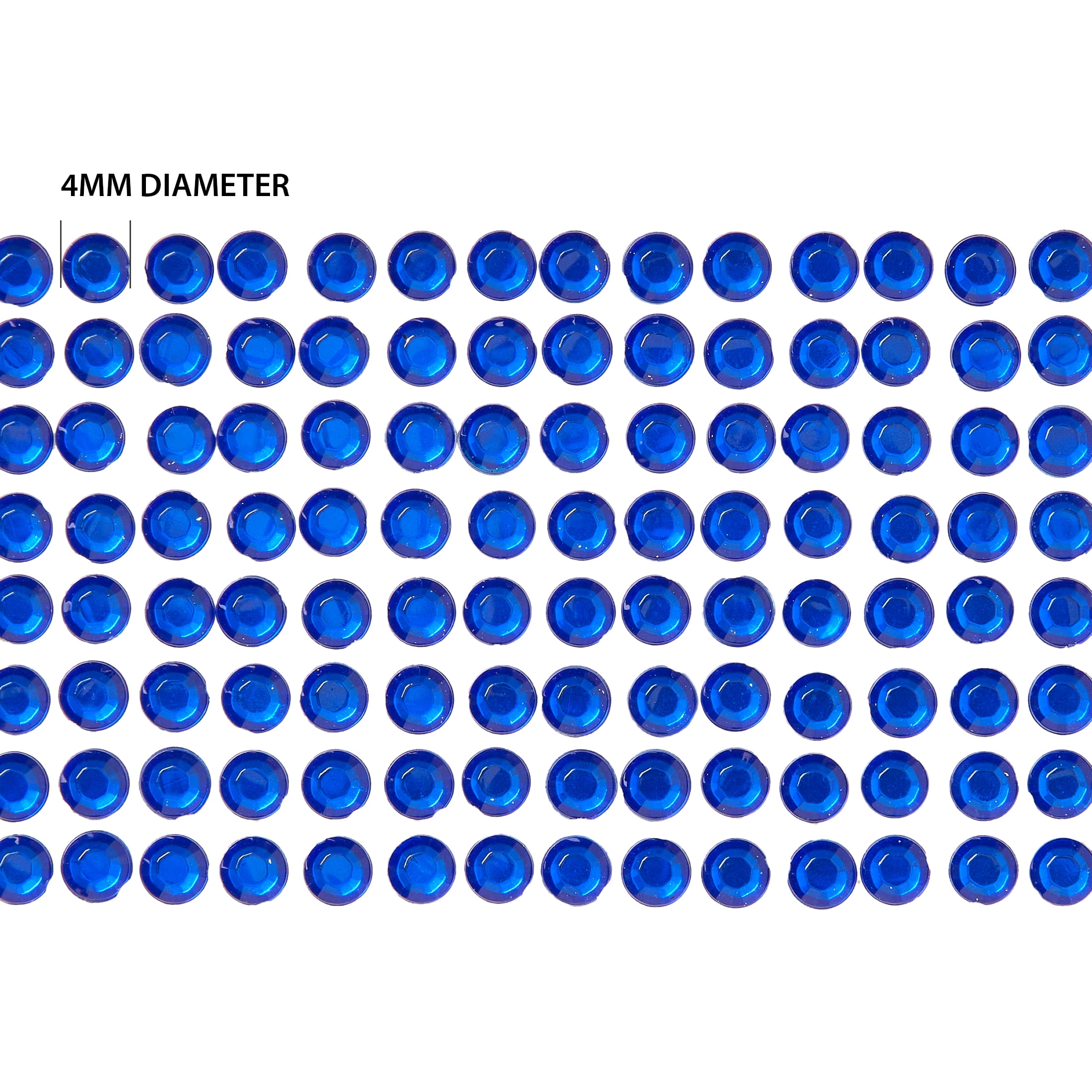(2 pack) Offray Embellishments, Royal Blue Adhesive Gems, 144 Pieces, Plastic Peel and Stick Gems, 1 Package