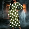 thumbnail image 4 of SELONE Nightgowns Long Sleeve for Women Plus Size Crew Neck Maxi Sleep Shirt Ghost Bats Nighties Halloween Dress, 4 of 8