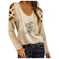thumbnail image 2 of Haut Blouse Chemise Sans Bretelles à Manches Longues Croisées à Col Rond pour Femme avec Imprimé, 2 of 5