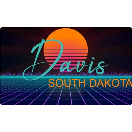 

Davis South Dakota 4 X 2.25-Inch Fridge Magnet Retro Neon Design