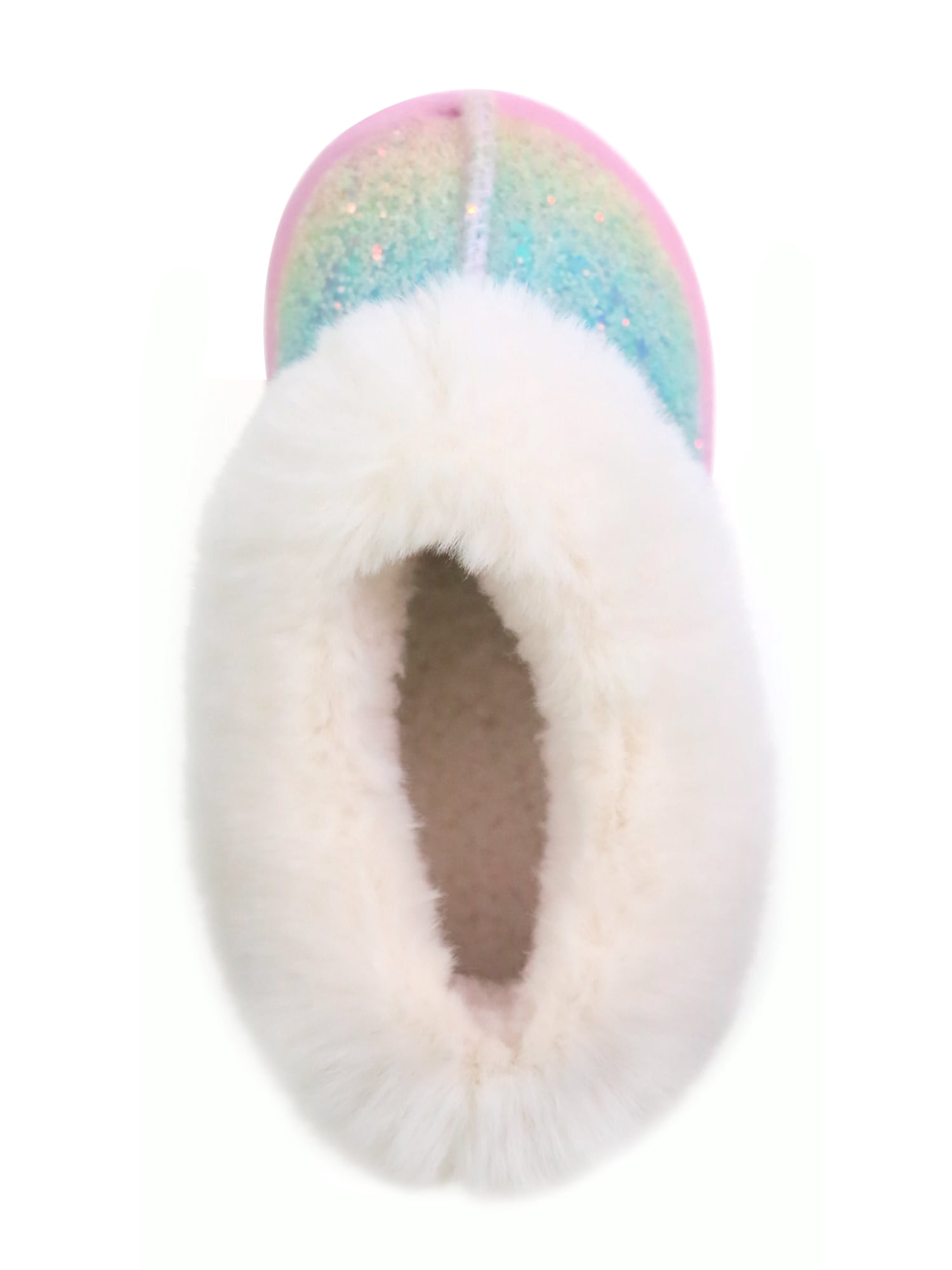 Wonder Nation Toddler Girls Slippers with Faux Fur Trim