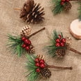thumbnail image 4 of 10pcs Pine Cone Branches Christmas Wreath Artificial Flower Crafts 10Pcs Fake 8cm Simulation For Holiday Floral Decor, 4 of 24