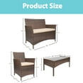 thumbnail image 5 of Lacoo 4 Pieces Outdoor Patio Furniture PE Rattan Wicker Table and Chairs Set Bars with Cushioned Tempered Glass, Beige Cushion, 5 of 8