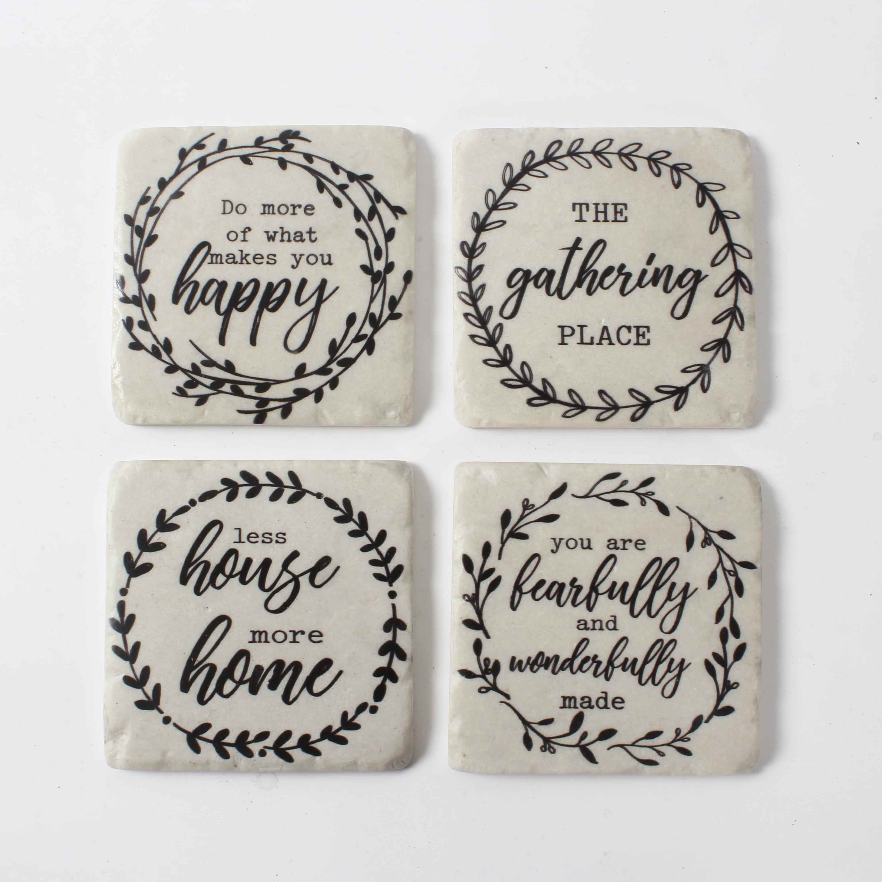 Happy Home Inspirational Quotes Coasters, 4Piece Set Walmart Canada