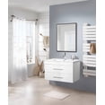 thumbnail image 2 of 32-Inch White Gloss Wall-Mounted Bathroom Vanity with Double Soft-Close Drawers, Ceramic Sink for Modern Space-Saving Bathroom Design, 2 of 9