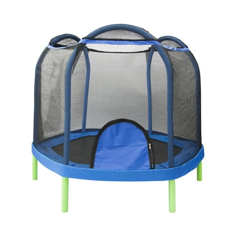 Bounce Pro 7-Foot My First Trampoline (Ages 3-10) Basic for Kids, Blue