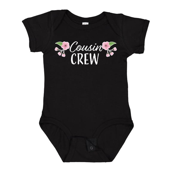 Inktastic Cousin Crew with Flowers Girls Baby Bodysuit