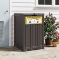 thumbnail image 2 of Nihsuao 53-Gallon Outdoor Package Delivery Box - Large Resin Storage Container with Lockable Lid, Waterproof Deck Box for Porches, Patios, Curbside, Brown, 2 of 8