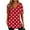 Red, variant on Raeneomay Tunic Tops for Women Women's Fshion Print Funny Casual Zipper Short Sleeve Tops Blouse