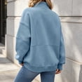 thumbnail image 5 of Hoodies for Women Half Zip Drawstring Solid Color Long Sleeve Pullover Hooded Sweatshirt Winter Casual Sport Tops, 5 of 7