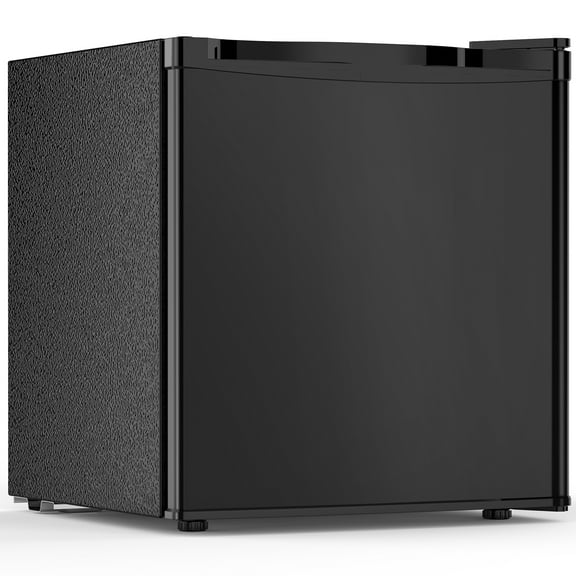 1.6 Cu.ft Mini Fridge with Freezer, Compact Single Reversible Door Refrigerator, Adjustable Thermostat, Ultra Quiet, Energy Efficient for Office, Dorm, Bedroom, Apartment -Black