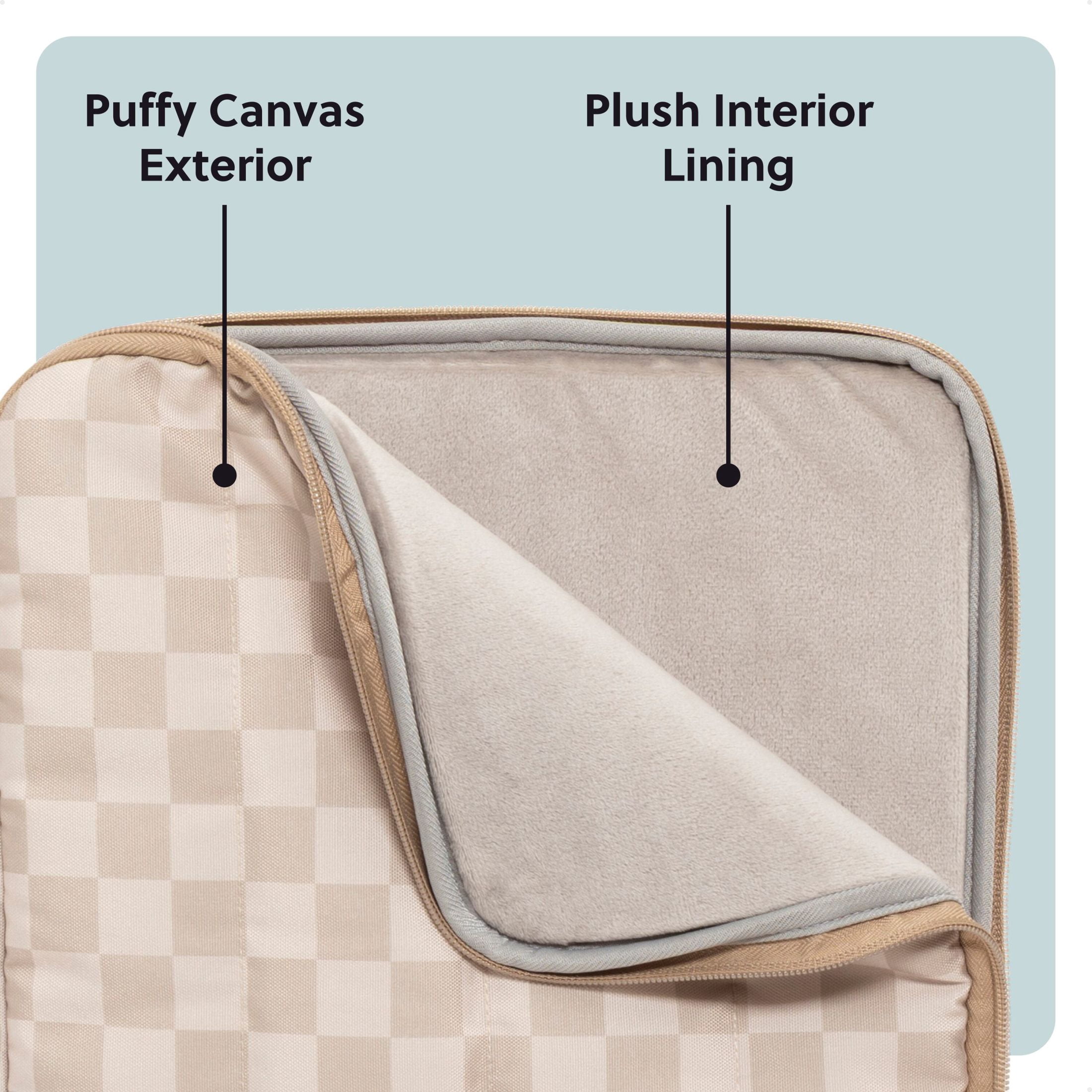 U Brands Puffer Laptop Sleeve, 15"L x 10.67"W x 1.77"D, Neutral Checkered Pattern
