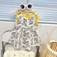 thumbnail image 2 of Tisuna Sleeveless Vest Dress For Girls Toddler Cartoon Print Crew Neck Cute Dresses Lightweight Casual Girls Summer Dress Yellow Size 18-24 Months, 2 of 3