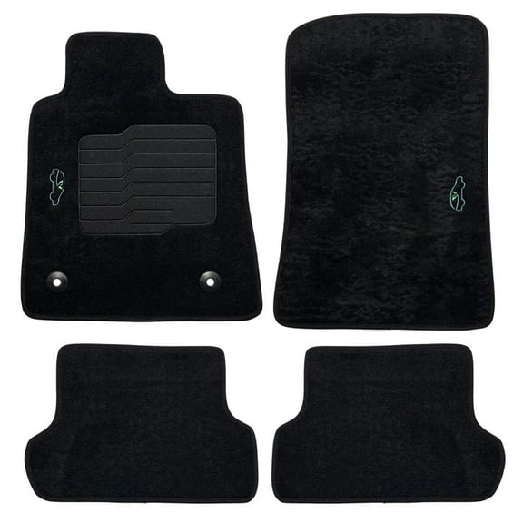 Carpet Floor Mats for 2016 to 2025 Chevrolet Camaro with Driver Heel Pad, Front and Rear, Black - ecoMats