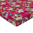 thumbnail image 2 of Ambesonne Sugar Skull Fitted Sheet 2 Pcs Set, Cultural Ornaments Head, Twin, Multicolor, 2 of 3