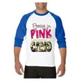 thumbnail image 1 of Mens Raglan Sleeve Baseball T-Shirts - Pretty in Pink Dangerous in Camo, 1 of 5