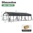thumbnail image 2 of Jocisland 20x30 FT Heavy Duty Metal Carport，All-Weather Steel Car Shelter with Galvanized Roof, Reinforced Frame and Enhanced Base ., 2 of 9
