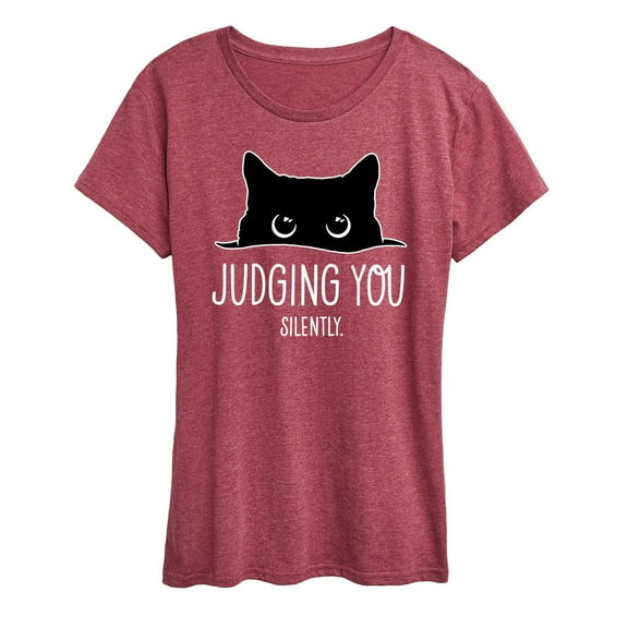 Instant Message - Judging Silently White Ink - Women's Short Sleeve Graphic T-Shirt