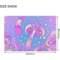 thumbnail image 3 of SKYSONIC Bath Mats Toiletry Mat, Fluffy Plush Absorbent Bath Rugs Carpet with Non Slip Bottom for Bathroom Floor Toilet Tub and Shower,23.6"x15.7"+17.3"x13.4"-Purple Magical Mushroom, 3 of 7