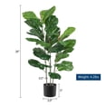 thumbnail image 2 of Yeshouse Ficus lyrata artificial de 99 cm (39 pulgadas), planta artificial en maceta con hojas realistas y tronco de madera natural, 2 of 7