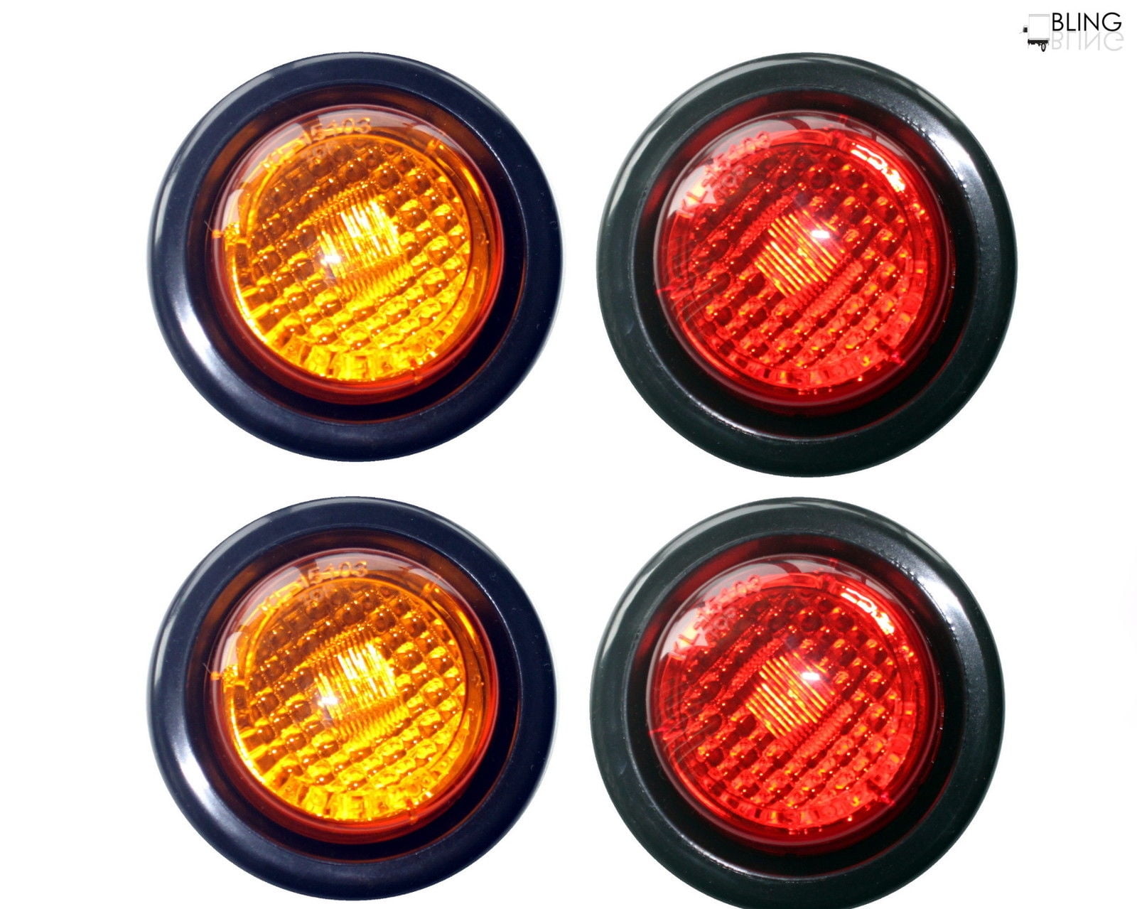 LED Round Clearance Side Marker Light Kits with Light and Grommet