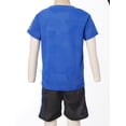 thumbnail image 3 of Ocealan Toddlers Boys Girls Soccer Jerseys Set Athletic Tracksuits T-Shirt and Mesh Shorts Activewear Blue 90, 3 of 6