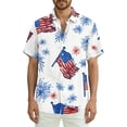 thumbnail image 2 of Hogleaql Men's 4th Of July Shirt 4th Of July American Flag Print Short Sleeve Patriotic Shirts Collared Button Fashion Summer Beach Casual Outfits Wine 2XL, 2 of 6