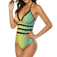 thumbnail image 4 of Colorful Zebra Swimsuit Abstract Print Push Up Swimwear One Piece Beach Bathing Suit Swimsuits Sexy Beachwear Plus Size, 4 of 7
