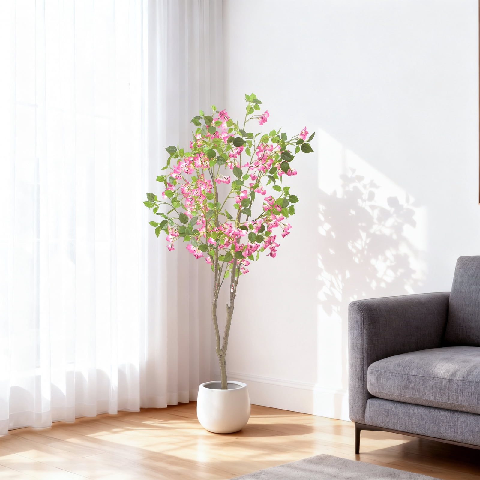 5FT Indoor Artificial Trees Faux Tree, Artificial Planter, Artificial Fake Tree Potted Flower, Thanksgiving Christmas, Artificial Plants for Home Office Wedding Party Gifts Indoor Outdoor Decor