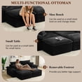 thumbnail image 4 of Leumius 81" Convertible Sectional Sofa, Oversized Corduroy Cloud Couch with 2 Movable Ottoman, Comfy Boneless Couch Bed for Living Room Apartment Office, No Assembly,Black, 4 of 9