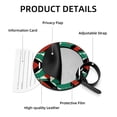 thumbnail image 4 of Palestine Set of 2pcs PU Leather Round Suitcase Tags with Privacy Cover and Name ID Tag - Ideal for Travel Luggage, Handbags, Backpacks, School Bags, 4 of 6
