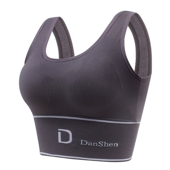 Leadmall Women Open Back Sports Bra Sports Bras Beautiful Back Letter U-shaped Sling Sports Yoga Vest Chest Pad Tube Without Underwire Wrapped Chest Underwear Push Up Sports Bra Halter Bralette Tops