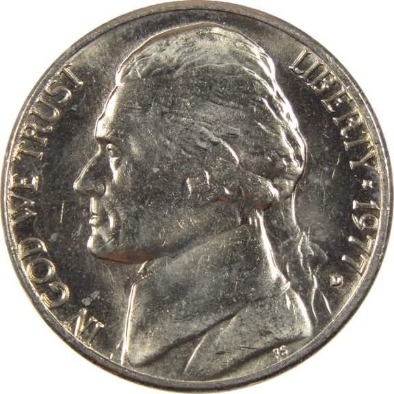 1977 D Jefferson Nickel Uncirculated 5c Coin