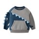 thumbnail image 4 of TUONXYE Sudadera de terciopelo de manga larga para niños con dibujos de dinosaurios en 3D y bolsillos en contraste de color, ropa de algodón suave para niños, 4 of 5