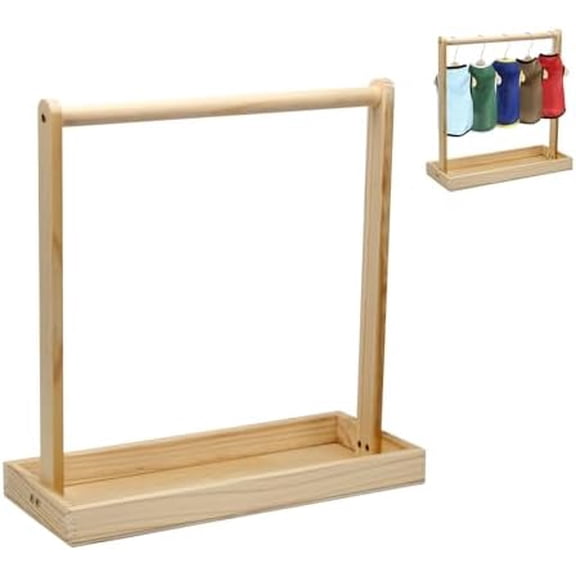 Wooden Baby Clothing Rack for Toddler, Baby Shower Crate Closet, Baby Storage Crate with Hangers, Pets Clothes Rack with Storage Box & Hanging Rod for Dogs Cats, Newborn Gifts Basket for Boys Girls