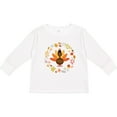 thumbnail image 3 of Inktastic Thanksgiving Turkey Fall Holiday Wreath Boys or Girls Long Sleeve Toddler T-Shirt, 3 of 5