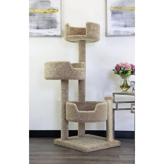 New Cat Condos Real Wood and Carpeted Cat Tree
