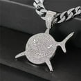 thumbnail image 3 of Hip Hop Cuban Chains Shark Pendant Necklace With 13mm Miami Cuban Chain Iced Out Bling HipHop Necklaces Fashion Jewelry, 3 of 7