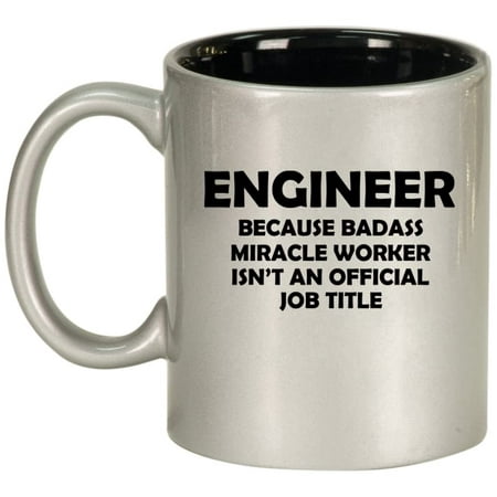 

Engineer Miracle Worker Job Title Funny Ceramic Coffee Mug Tea Cup Gift for Her Him Women Men Birthday Daughter Son Graduation Bachelor’s Master’s Degree (11oz Silver)