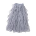 thumbnail image 4 of vigerkar Women's Tulle Skirt A-Line High Midi Length Elastic Waist Tutu Skirts Tiered Skirt (Grey, XXL), 4 of 4