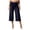 Blue, variant on Womens Fold Over Gaucho Pants Culottes Low Rise Capris Foldover Flowy Going Out Flare Bottoms Wide Leg Capri Pants (Red, XL)