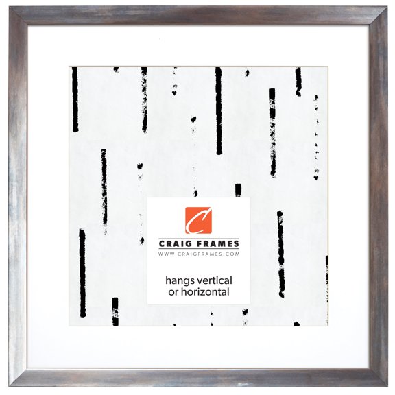 Craig Frames Alloy, 24x24 inch Picture Frame Matted for a 20x20 Photo, Gunmetal