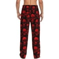 thumbnail image 3 of Xecao Red Skulls Men's Straight Lounge Pajama Pants: The Ultimate in Comfortable Sleepwear, 3 of 9
