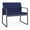 House Cobalt, variant on Gansett Reception Waiting Room Bariatric Chair / Charcoal Steel / Blue